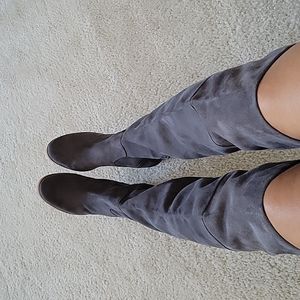 Faux suede over the knee boots